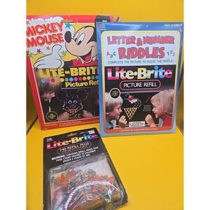 Vintage Hasbro Lite Brite Classic 240 Refill Pegs Plus Refills